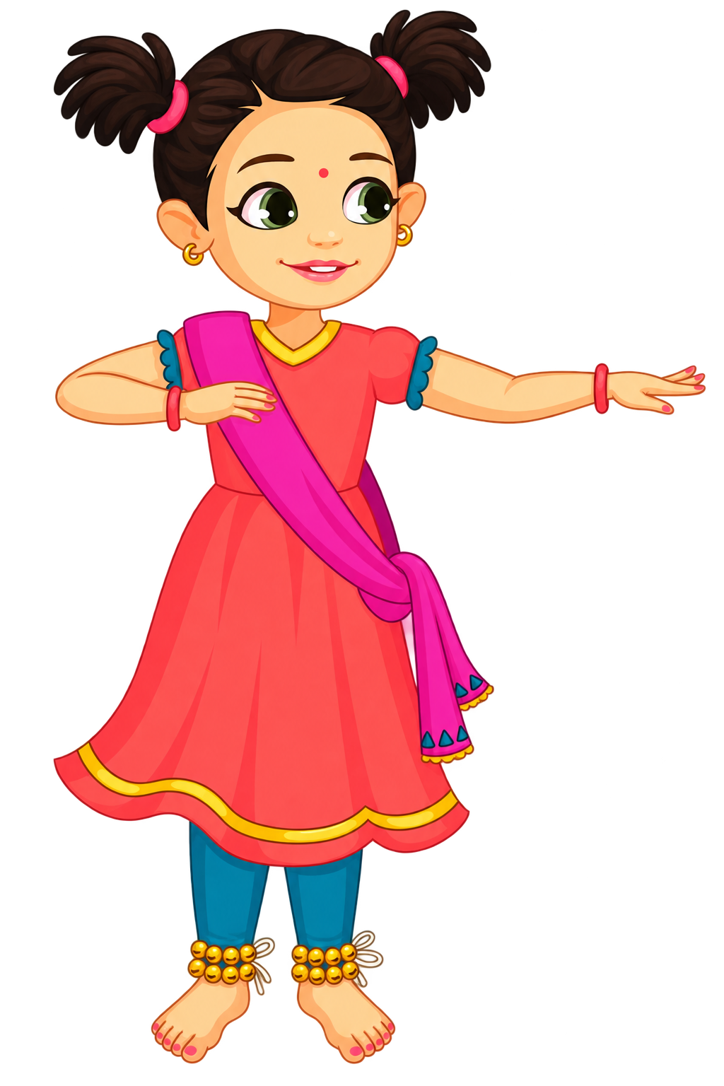 Young Kathak dancer performing a graceful pose